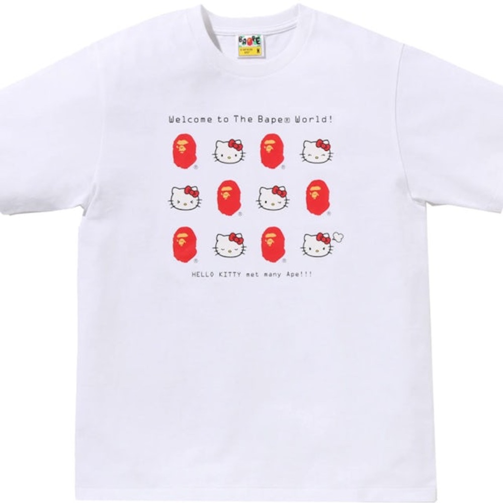 BAPE x Sanrio Characters Hello Kitty Welcome To The Bape World Tee (Ladies)